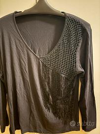 Maglia in viscosa elegante nera