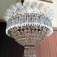 Lampadario plafoniera impero  vetro  anni 50