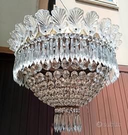 Lampadario plafoniera impero  vetro  anni 50