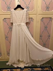 Abito da sposa in pizzo macrame’