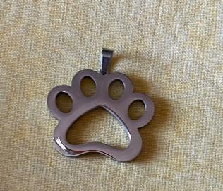 Medaglietta acciaio forma zampa animale