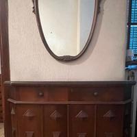 Mobile console in legno con specchio
