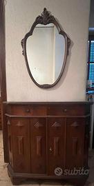 Mobile console in legno con specchio