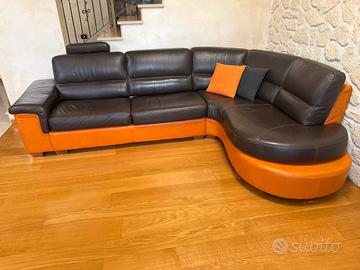 Divano letto angolare in pelle