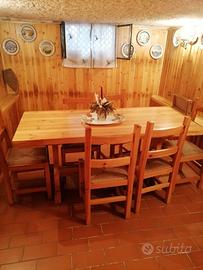 TAVOLO DA TAVERNA ALLUNGABILE+6 SEDIE