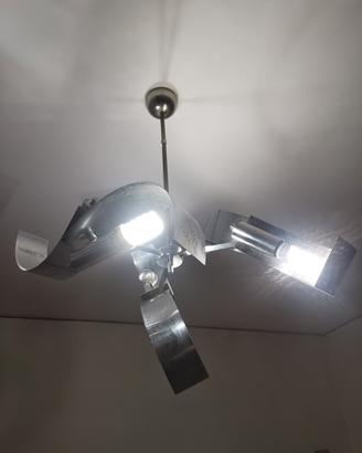 Lampadario in metallo vintage anni 70