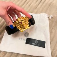 Cintura nera in vera pelle 4cm La Medusa Versace