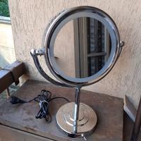 specchio x mak up illuminato con asta movibile