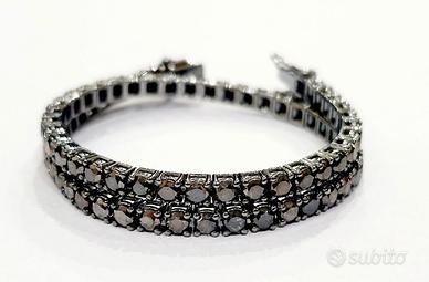 Bracciale Modello Tennis in Oro Bianco  Brunito