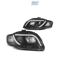 FARI AUDI A4 B7 04-07 LUCE DIURNA A TUBO FONDO NER
