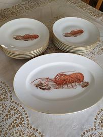 Servizio in porcellana da pesce Richard Ginori