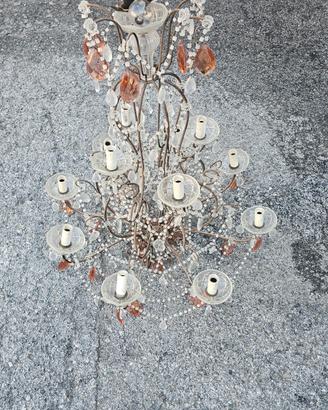 lampadario stile Maria Teresa a 12 luci antico
