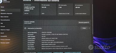 PC Fisso Desktop i7 | 16GB RAM | SSD 512GB Crucia