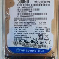 Hard Disk da 500 Gb  con custodia da 2,5"