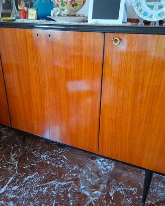Mobile bar anni '60 modernariato legno e cristallo