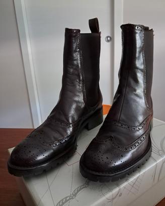 stivaletto in pelle tg36 testa di moro