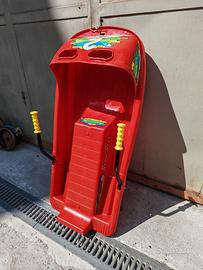 Slittino da neve rosso per Bambini con freni 
