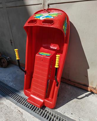 Slittino da neve rosso per Bambini con freni 