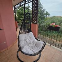 Sedia Poltrona a Dondolo Sdraio Singola Cuscino