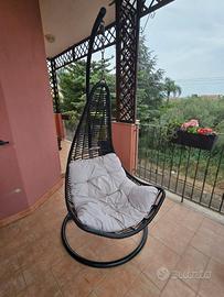 Sedia Poltrona a Dondolo Sdraio Singola Cuscino