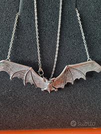collana pipistrello argento gotico