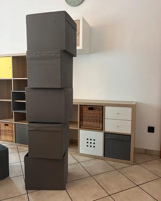 6 contenitori ikea per kallax grigi
