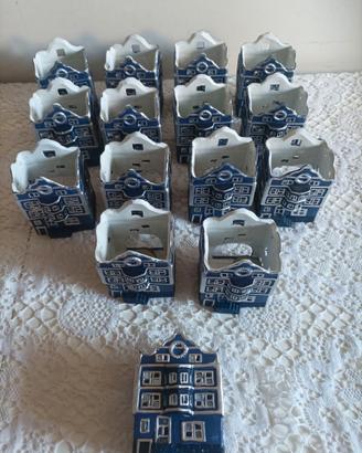 Lotto 15 Bomboniere Casette Blu Delft