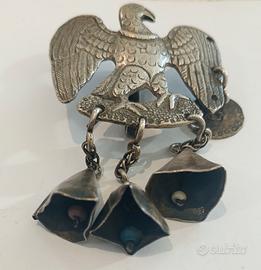Amuleto rituale-Aquila in argento con campanelle