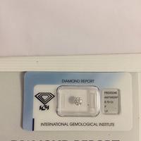 DIAMANTE NATURALE  CERTIFICATO IGI 0.72 ct