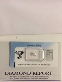 DIAMANTE NATURALE  CERTIFICATO IGI 0.72 ct