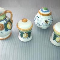 Teiera, Saliera, Zuccheriera Brocca 'Casa Sicilia'