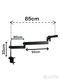 Braccio microscopio 85cm 3 snodi