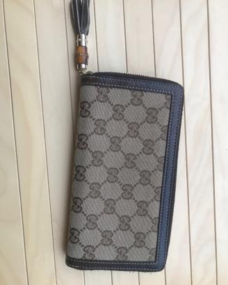 Portafoglio gucci beige tessuto con zip donna mono