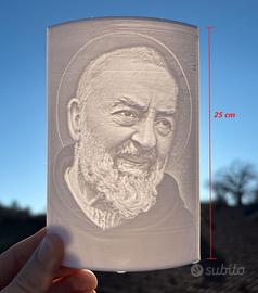 Padre Pio - Litofania Religiosa, Versione da 25 cm