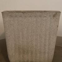 Fioriera vaso quadrato in cemento bianco