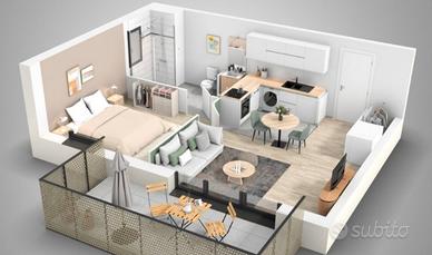 Ampio bilocale a Giussano box incluso e balcone