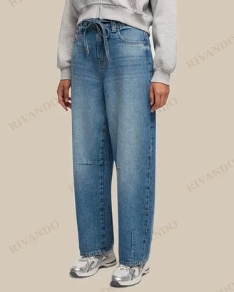 Jeans balloon blu donna con cintura - Terranova