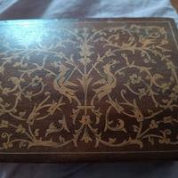 scatola porta gioie legno decorato vintage