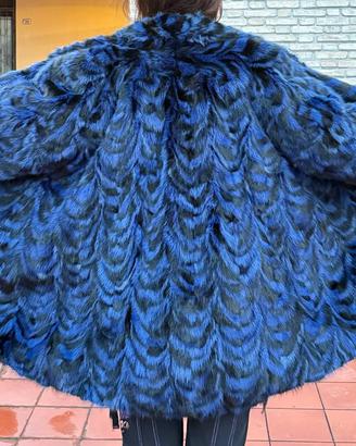 Pelliccia Visone col. blu nero