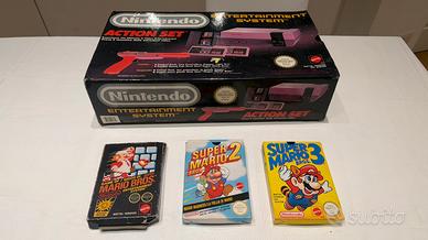 Nes Action Set scatola + Super Mario 1, 2, 3