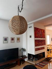 Lapadario sospensione in fibra naturale (Ø 70cm)