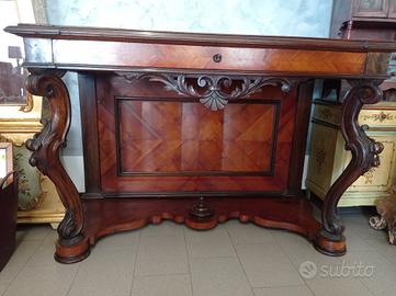 Antica consolle in noce e ciliegio primi 800
