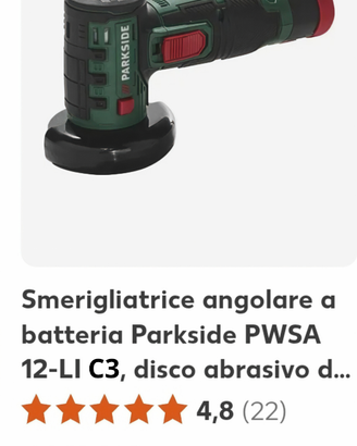 Mola angolare ( mini smerigliatrice ) 12V Parkside