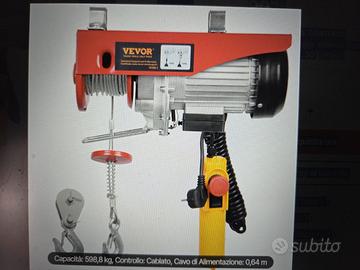 Tiro - Paranco elettrico 1150 W Carico Max