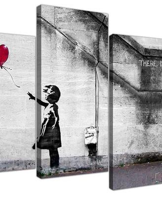 Quadro su tela Banksy 4 pannelli – 130 × 67,5 cm