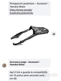 Portapacchi Yamaha MT 10 Tracer 09
