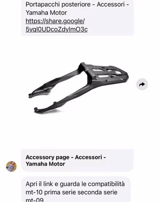 Portapacchi Yamaha MT 10 Tracer 09