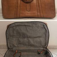 VALIGIA VINTAGE IN PELLE anni '70 Cm. 64x45x13