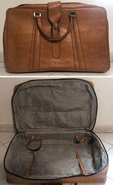 VALIGIA VINTAGE IN PELLE anni '70 Cm. 64x45x13