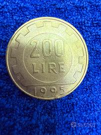 Moneta della Rep. Italiana da 200 lire del 1995
